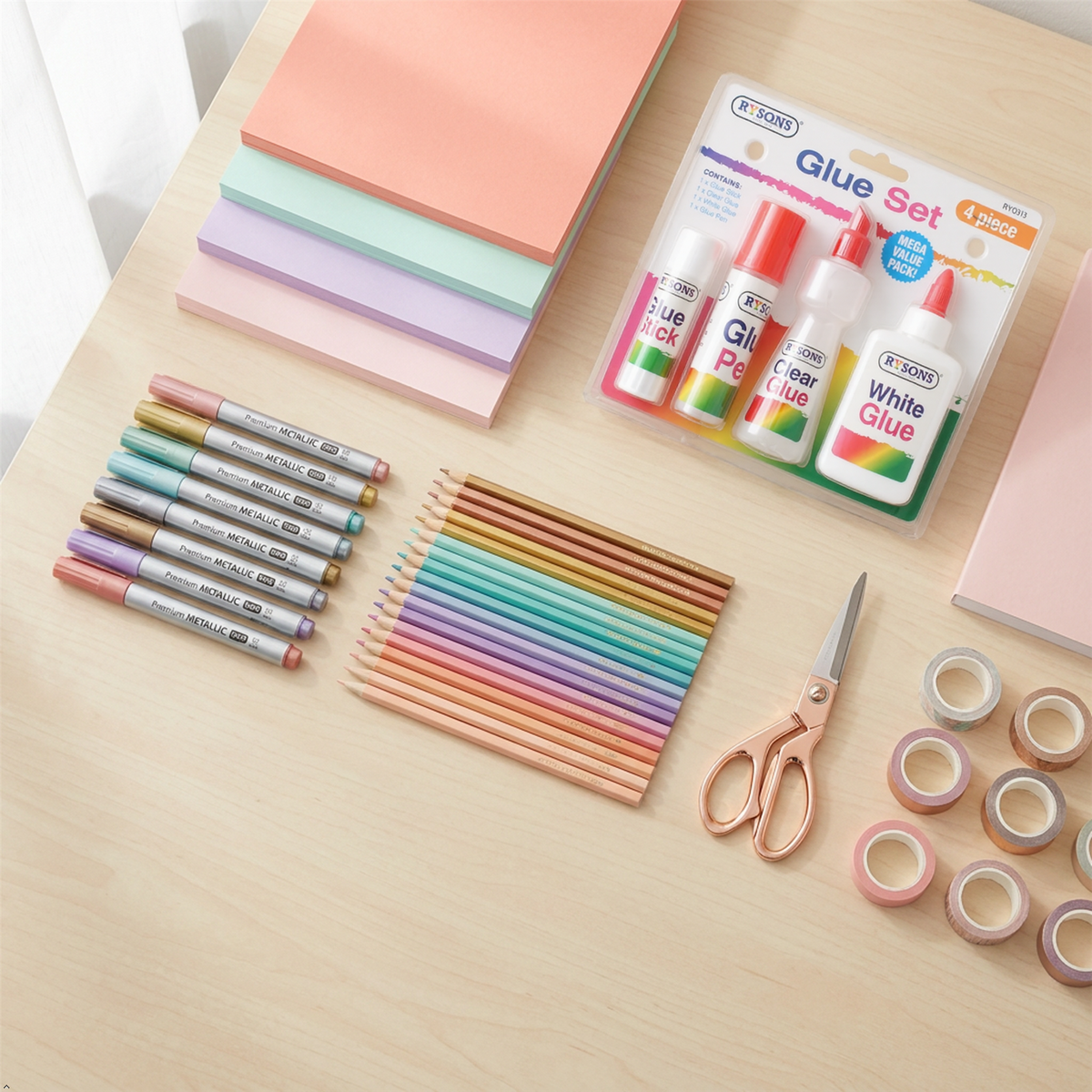 A2Z 4 Piece Glue Set Glue Stick Clear White Glue Pen Arts Crafts School Office