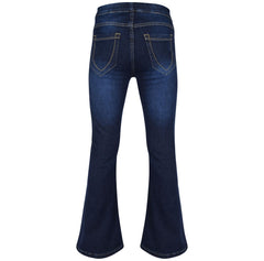 Kids Girls Denim Jeans Comfort Stretchy Flared Bell Bottom Ripped Fashion Pants