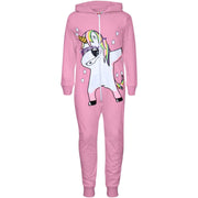 A2Z 4 Kids Kids Girls 100% Cotton Onesie Baby Pink Dabbing Unicorn & Starts Print All In One Jumpsuit Playsuit Nightwear New Age 5 6 7 8 9 10 11 12 13 Years