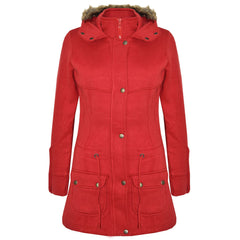 GIRLS COAT KIDS FLEECE PARKA JACKET LONG FAUX FUR HOODED SUMMER COATS AGE 7-13Y