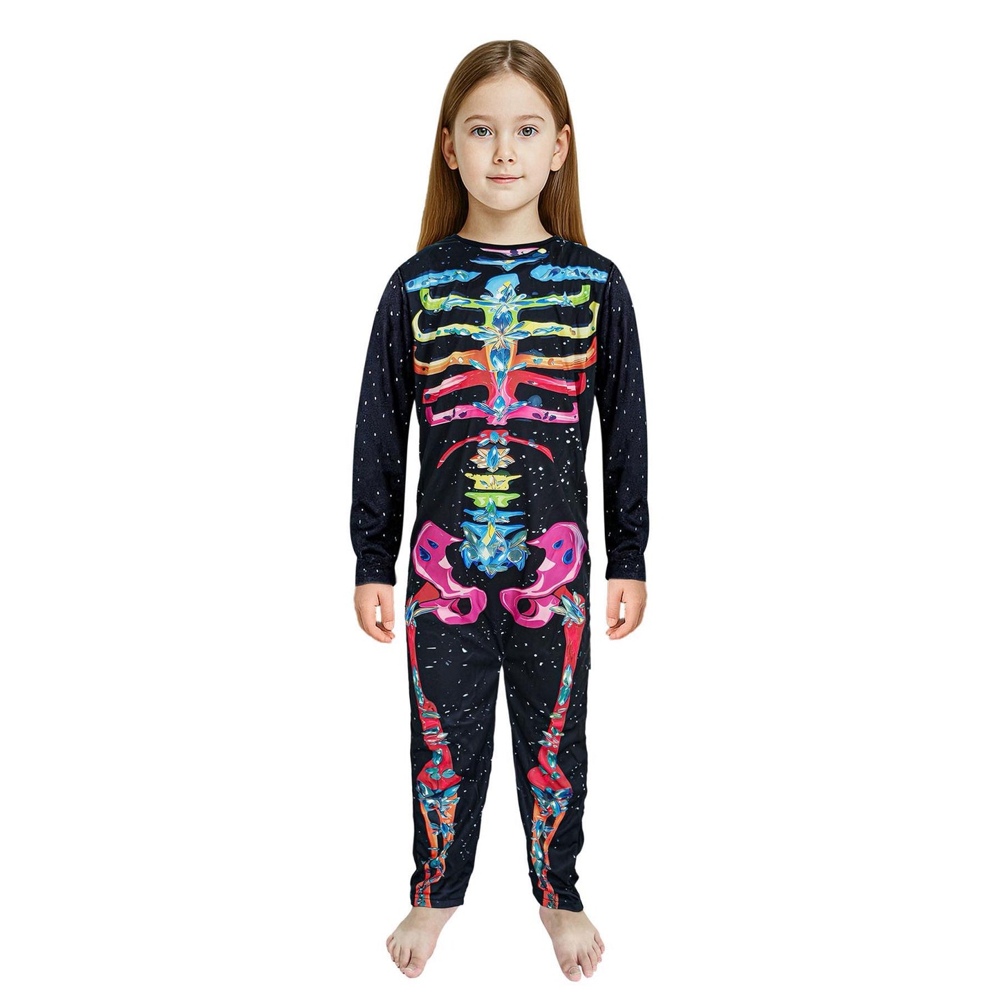 Kids Girls Boys Halloween Skeleton Costume A2ZOnesie One Piece Party Fancy Dress