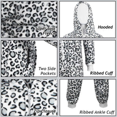 Kids Girls Boys A2Z Onesie One Piece Soft Fluffy Snow Leopard Jumpsuit 2-13 Year