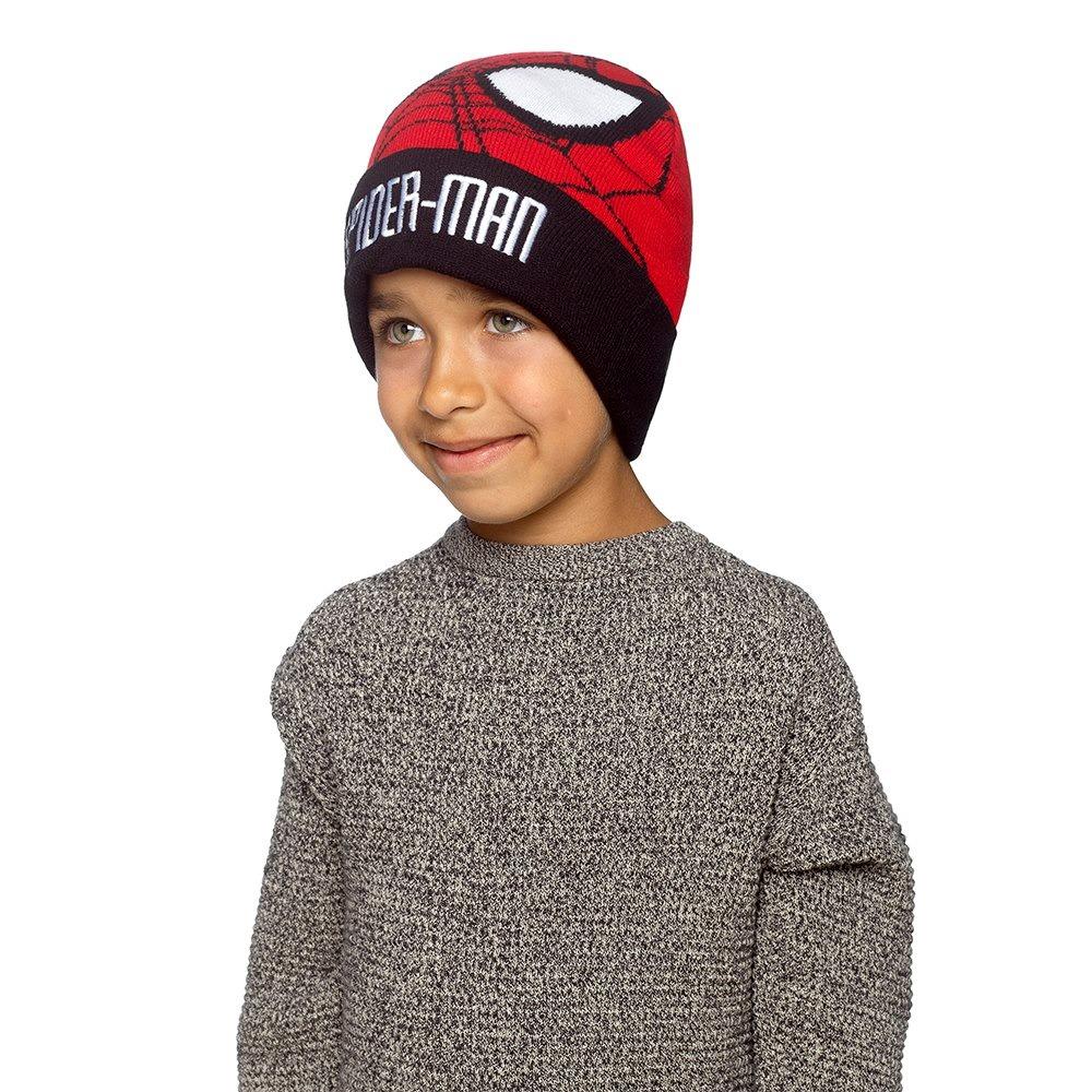 Marvel Spider Man Kids Red Jacquard Knit Winter Beanie Hat Officially Licensed