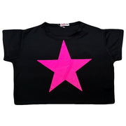 A2Z 4 Kids Girls Short Sleeves Crop Top Star Soft Feel Breathable Crop Top
