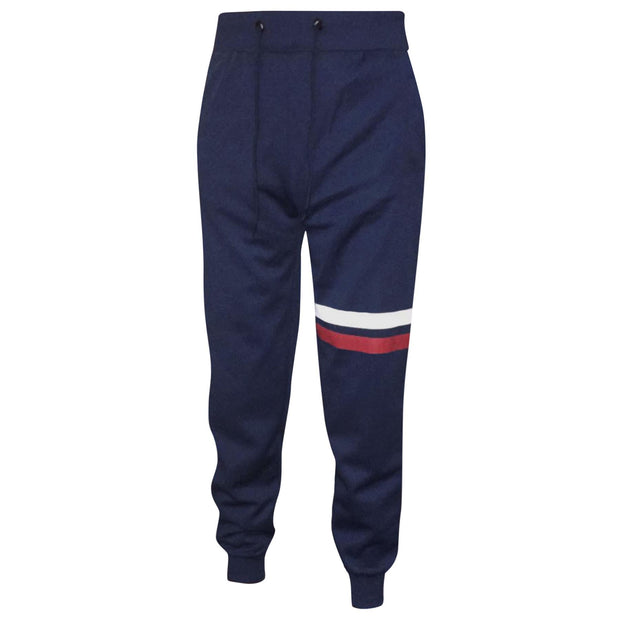 A2Z 4 Kids Girls Boys Tracksuit Designer's Plain Navy Contrast With Red & White Stripes Fleece Hooded Hoodie Top Bottom Workout Running Jogging Suit Gymwear Joggers Age 5 6 7 8 9 10 11 12 13 Years