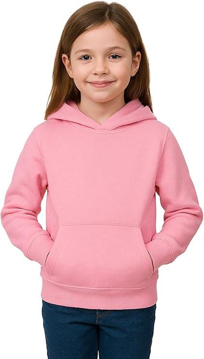 Girls Boy Plain & Tie Dye Print Sweatshirt Pullover Hooded Jumper PE School Coat