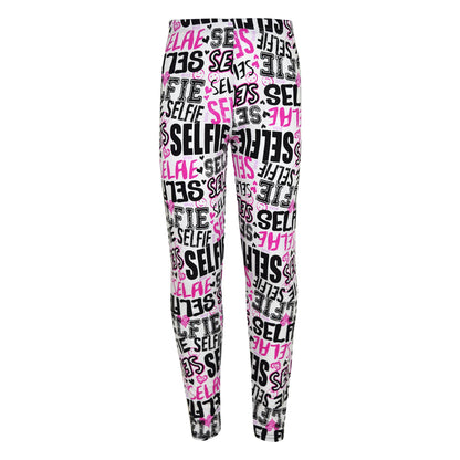 Kids Girls #Selfie T Shirt Top & Fashion Selfie Graffiti Legging Set 7-13 Years
