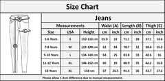 Kids Girls Jeans Embroidered Denim Comfort Stretchy Skinny Pants Age 5-13 Years