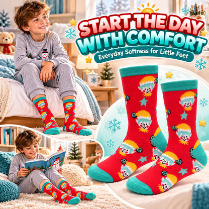 Kids Boys Girls Cotton Rich Christmas Socks Xmas Festive Soft Winter Socks