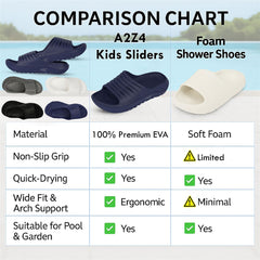 A2Z Mens Sliders Shower Sandals EVA Non Slip Slip On Pool Beach Slides Open Toe