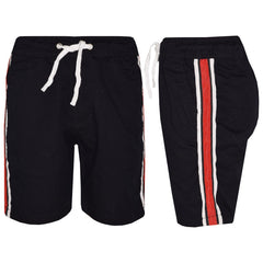 Kids Boys Girls Chino Shorts Contrast Stripes Knee Length Half Pant Age 5-13 Yr