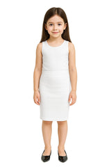 Kids Girls Plain Pencil Skirt Trendy Summer Clothing Sets Age 5-13 Years
