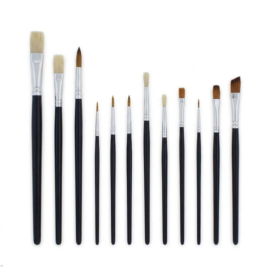 A2Z 12 Piece Artist Paint Brush Set Assorted Paint Brushes for Craft