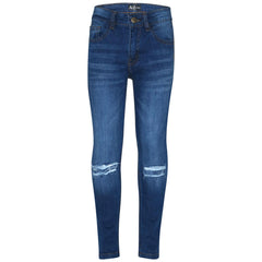 Kids Knee Ripped Jeans Denim Comfort Stretch Trousers Pants Boys Age 5-13 Years