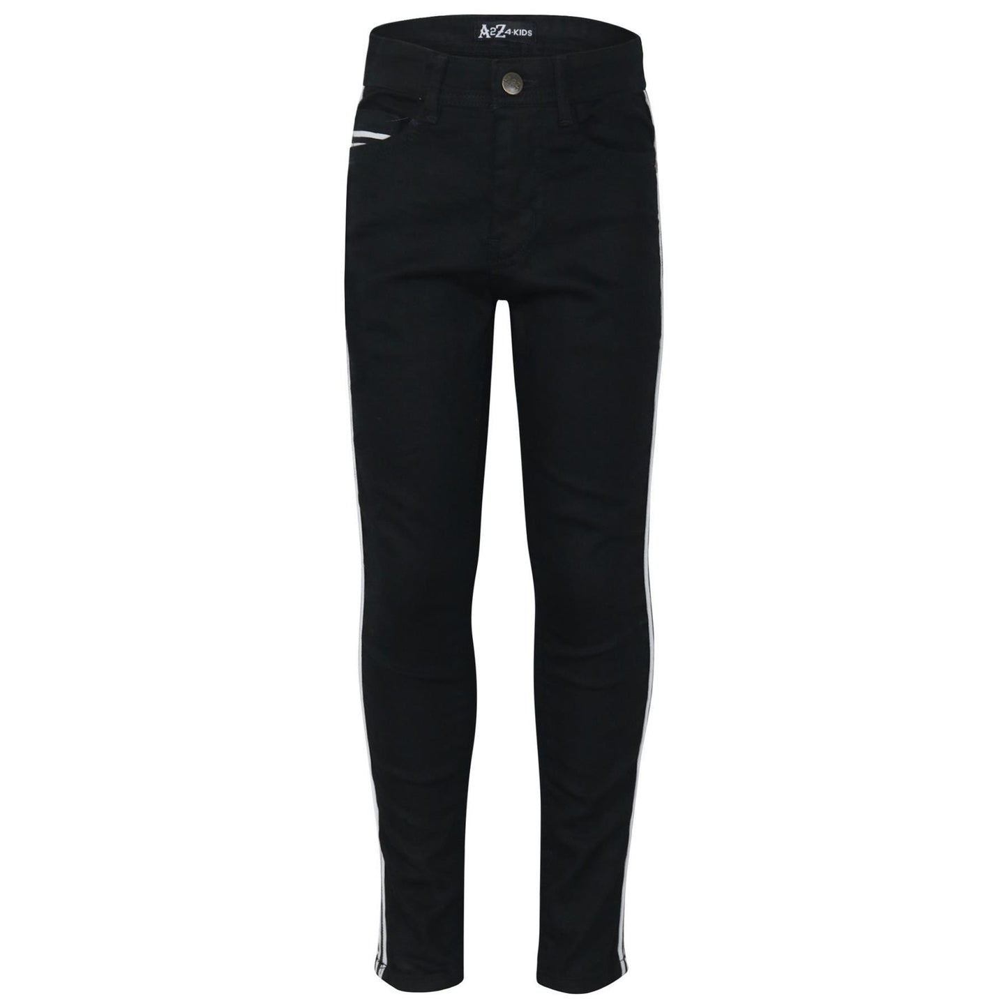 Kids Boys Skinny Denim Jeans Contrast Taped Stretchy Pants Trouser Age 5-13 Year