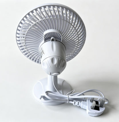 6 Inch Desk Fan White Portable Table Fan with 2 Speed Left and Right Cooling Fan