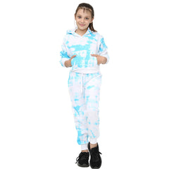 Kids Cropped Tie Dye Tracksuit Hoodie Jogging Sweatpants Girls Age 5-13 Years