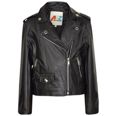 Girls Jackets Kids PU Faux Leather Jacket Zip Up Biker Coat New Age 5-13 Years