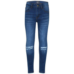 Kids Knee Ripped Jeans Denim Comfort Stretch Trousers Pants Boys Age 5-13 Years
