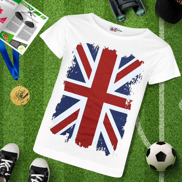 Kids Unisex England Flag Print Football World Cup Soft T Shirt Top - A2Z 4 Kids