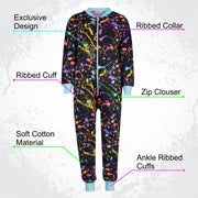 A2Z 4 Kids Onesie Girls Boys Splash Print Lounge Wear Sleepsuit All in One Jumpsuit Comfy Gift For Girls & Boys Age 5-6, 7-8, 9-10, 11-12 & 13 - A2Z 4 Kids