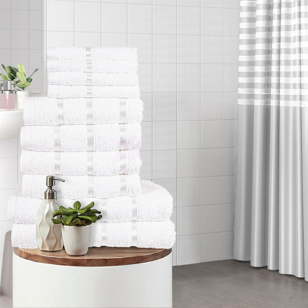 Luxurious 10 Piece Towel Bale Set 2x Bath Towels (66x118cm) 4x Soft and Absorbent Hand Towels (51x81cm) and 4x Cozy Face Towels (30x30cm) 500 GSM 100% Cotton Towels Available in 1 Pack adn 2 Pack Options - A2Z 4 Kids