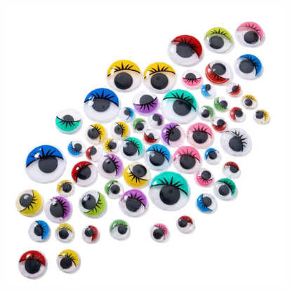 50PC Googly Wiggle Eyes Assorted Sizes Colours Craft DIY Art Kids School Pack