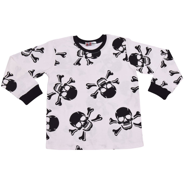 Kids Girls Skull & Bones Print Pyjamas Set