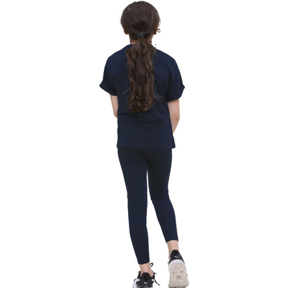 Girls Top Kids Short sleeves Varsity Lion Print T Shirt & Legging Outfit Set