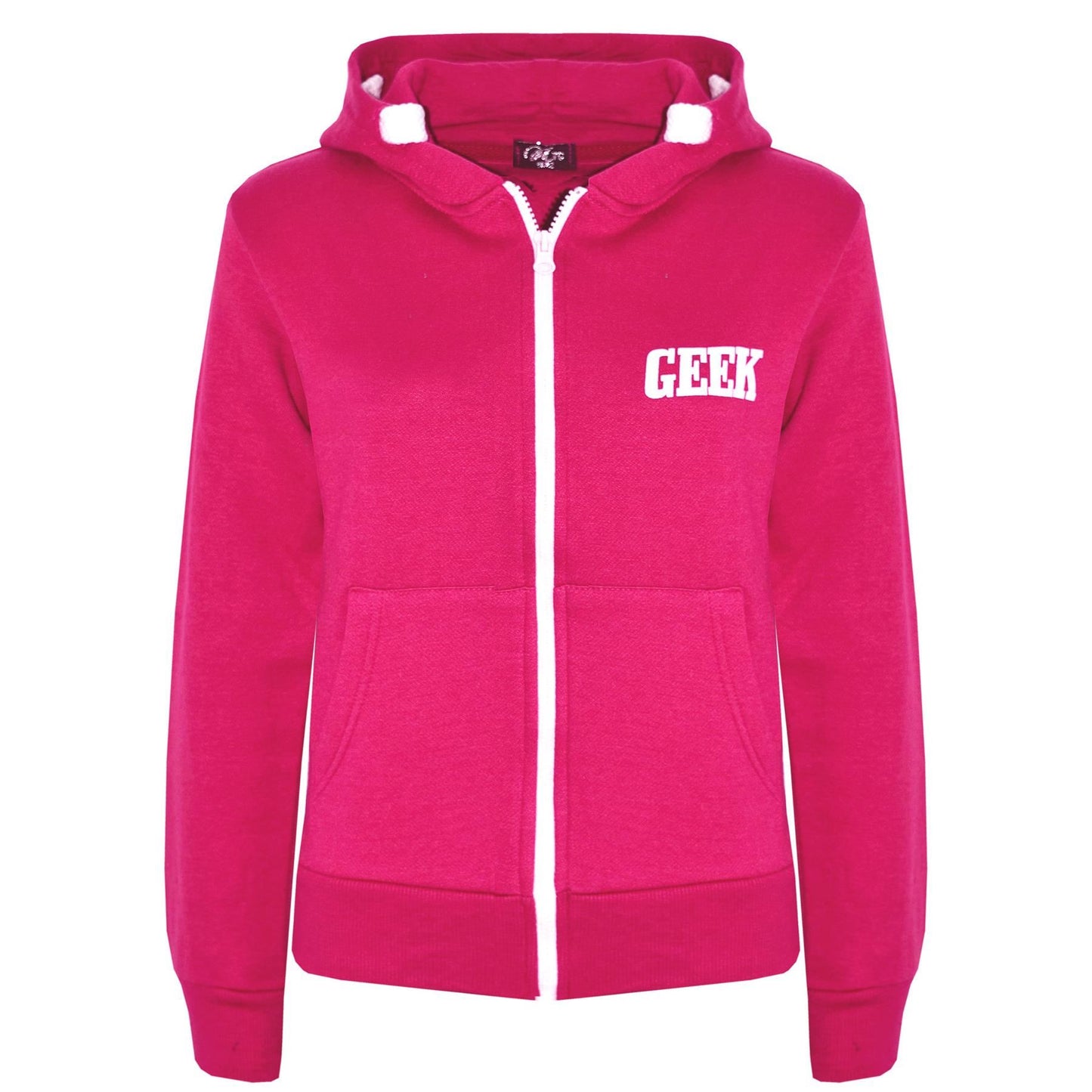 Kids Boys Girls Unisex Jackets Geek Print Fleece Zipper Hooded Hoodie Top Jacket