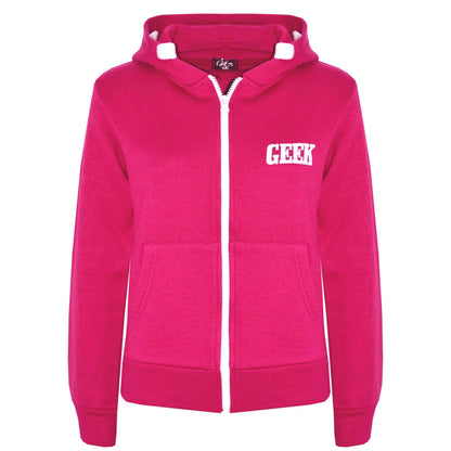 Kids Boys Girls Unisex Jackets Geek Print Fleece Zipper Hooded Hoodie Top Jacket