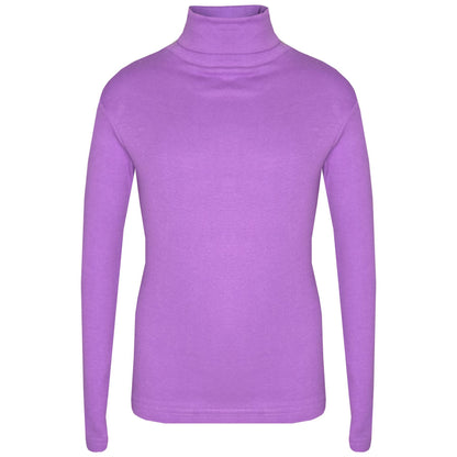Kids Girls Polo Neck T Shirt Thick Cotton Turtleneck Jumper Long Sleeve Top 2-13