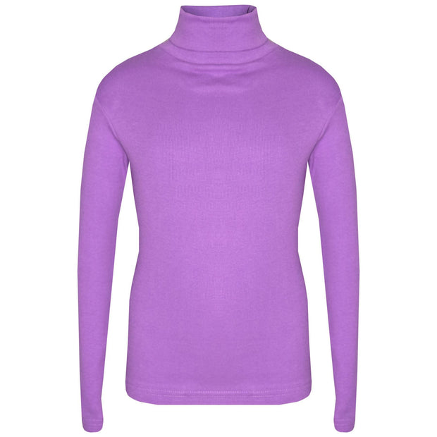 Kids Girls Polo Neck T Shirt Thick Cotton Turtleneck Jumper Long Sleeve Top 2-13