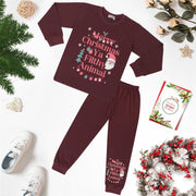 A2Z 4 Kids Girls Christmas Pyjamas Children PJs 2 Piece Festive Set Ya Filthy Animal Santa Print Wine Lounge Suit for Children Unisex Top Bottom Pyjamas Loungewear Gifts Age 2-13 Years