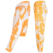 Kids Tie Dye Tracksuit Gym Cropped Hoodie Sweatpants Cord Set Girls Age 5-13
