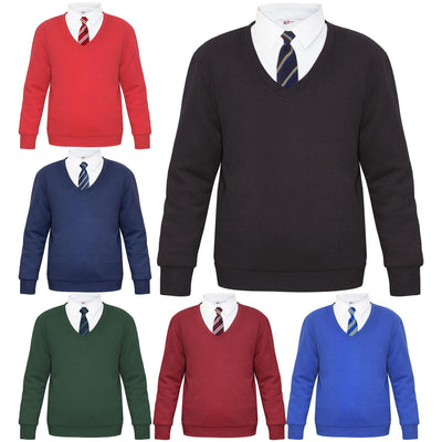 Kids Girls Boys Scouts School Uniform V Neck Jumper Single & 2 Pack Sweatshirt - A2Z 4 Kids