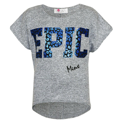 Kids Girls " EPIC " Printed Crop Top Stylish Fashion Trendy Top Age 7-13 Years