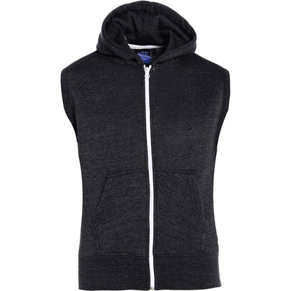 Kids Hooded Gilet Jacket Fleece Fabric No Sleeve Zipper Coat Boys Age 5-13 Year