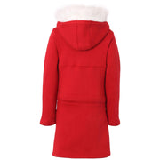 A2Z 4 Kids Red Parka Jacket Faux Fur Hooded Coat Drawstring Waist Fashion Girls Age 5-13 Years