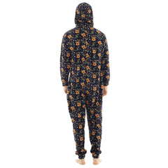 A2Z Men Womens Xmas Micro Fleece Hooded Soft Warm All in One Festive Pyjamas