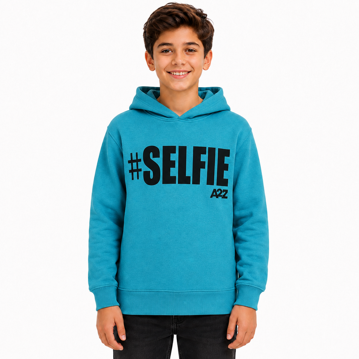 Kids Girls Boys Sweat Shirts Tops #Selfie Hooded Jumpers Hoodies New Age 2-13 Yr