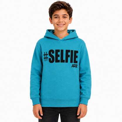 Kids Girls Boys Sweat Shirts Tops #Selfie Hooded Jumpers Hoodies New Age 2-13 Yr