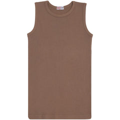 Kids Girls Ribbed Vest Top 100% Thick Cotton Fashion Tank Tops T Shirt 2-13 Year