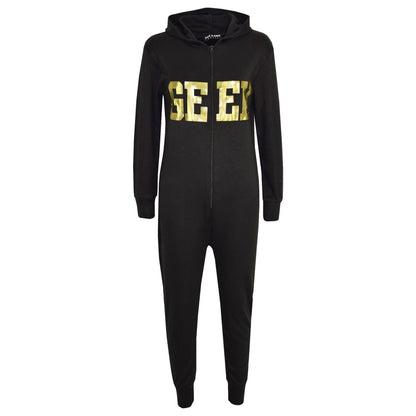 A2Z 4 Kids Girls Boys GEEK Hooded Onesie Children Hooded Ribbed Cuffs Pyjamas