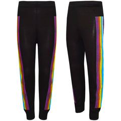Kids Girls Lounge Suit Rainbow Striped Top Bottom Lounge Wear Tracksuit 7-13 Yr