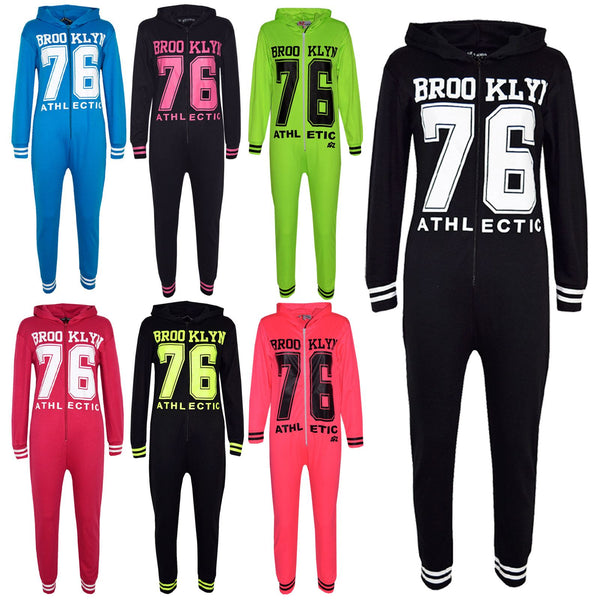 A2Z Onesie One Piece Kids Girls Boys Brooklyn Print Pyjamas Costume Gifts