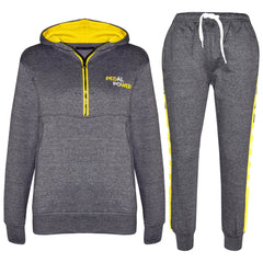 Kids Boys Girls Tracksuit Pedal Power Zipped Hooded Top Bottom Jogging Suit 5-13