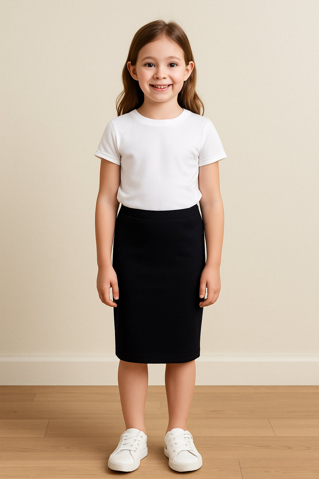 Kids Girls Plain Pencil Skirt Trendy Summer Clothing Sets Age 5-13 Years