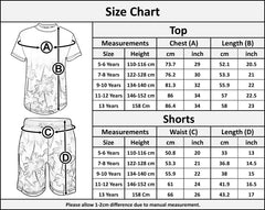 A2Z 4 Kids Tropical Palm Trees Top Shorts Short Sleeves  Outfit 5-13 years