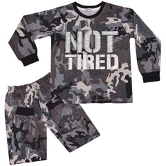Kids Unisex Camo Green Print Pyjamas Children PJs Loungewear Age 2-13